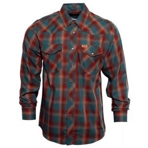 DIXXON Blue and Red Casual Button Down Shirt